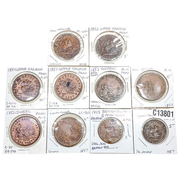 1825-1857 Canadian Provincial Tokens  [10 Coins]