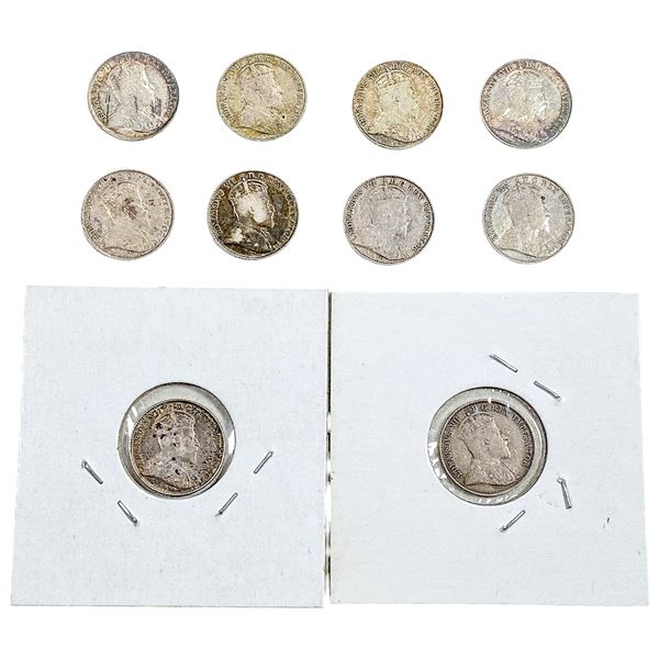 1907-1908 Canada 5 Cent Silver  [10 Coins]