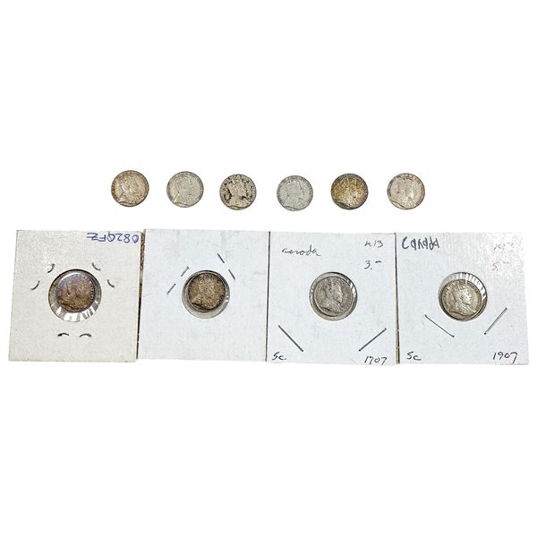 1907 Canada 5 Cent Silver  [10 Coins]