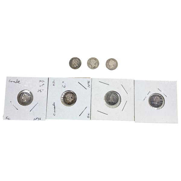1897 Better Date Canada 5 Cent Silver  [7 Coins]