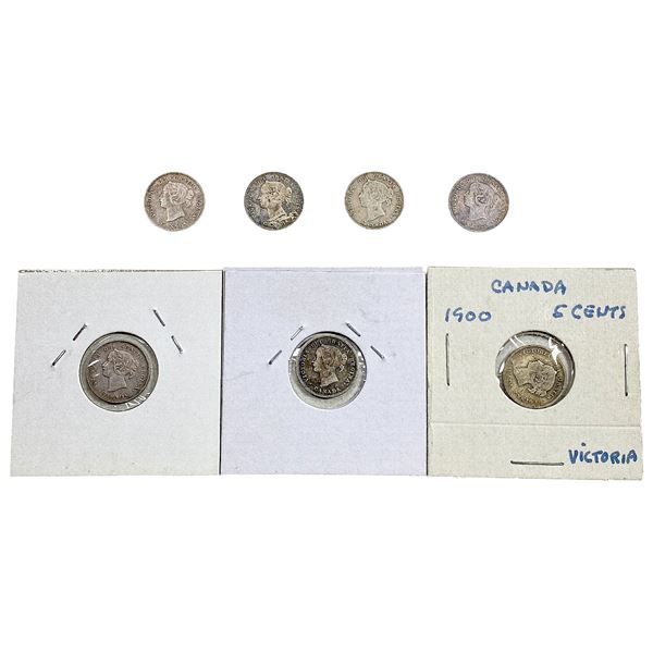 1900 Canada 5 Cent Silver  [7 Coins]