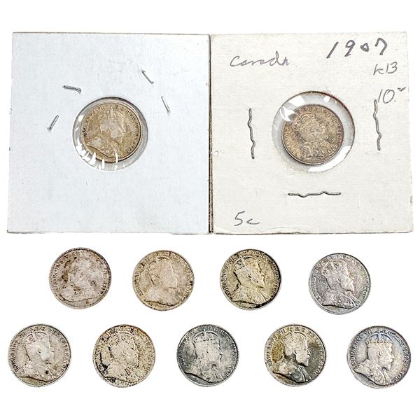 1906-1907 Canada 5 Cent Silver [11 Coins]