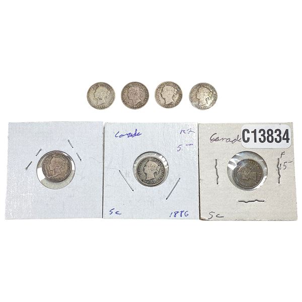 1886 Better Date Canada 5 Cent Silver  [7 Coins]