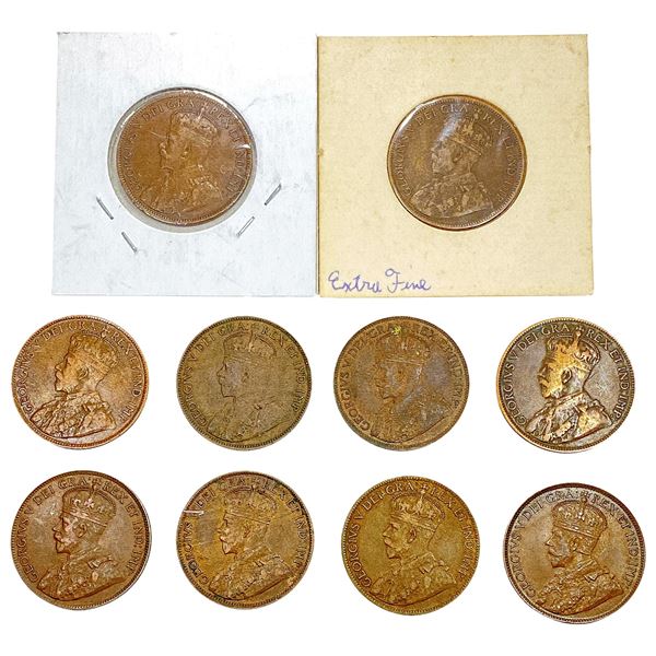 1914-1915 High Grade Canada Large Cent [10 Coins]