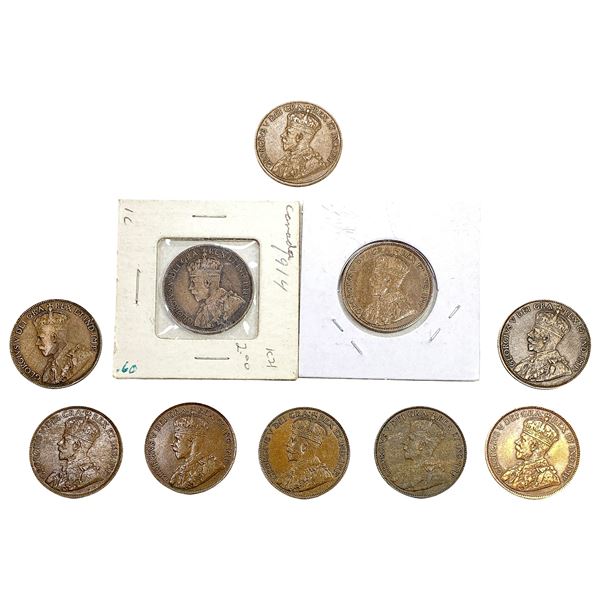 1914 High Grade Canada Large Cent  [10 Coins]