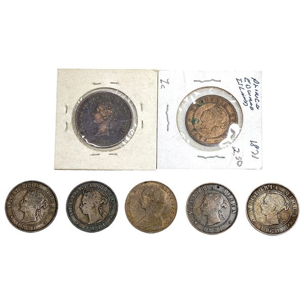 1843-1871 Canadian Provincial Tokens  [7 Coins]
