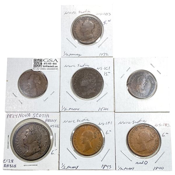 1815-1862 Canadian Provincial Tokens  [7 Coins]