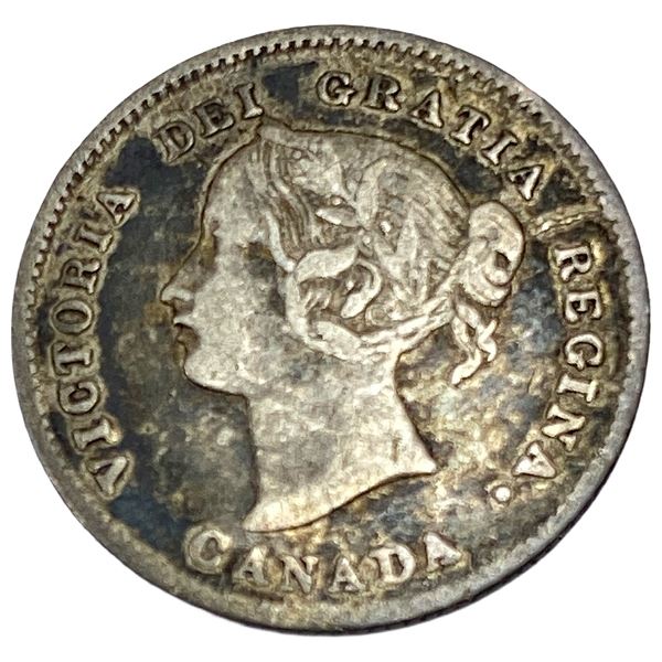 1871 Canada 5 Cent Silver Fine
