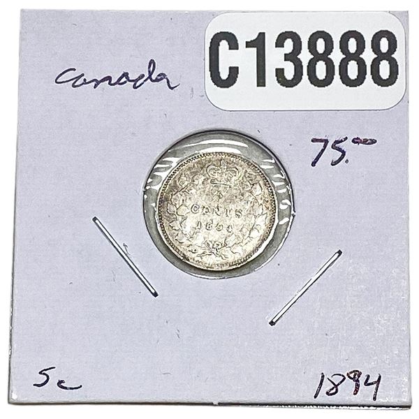 1894 Canada 5 Cent Silver VF