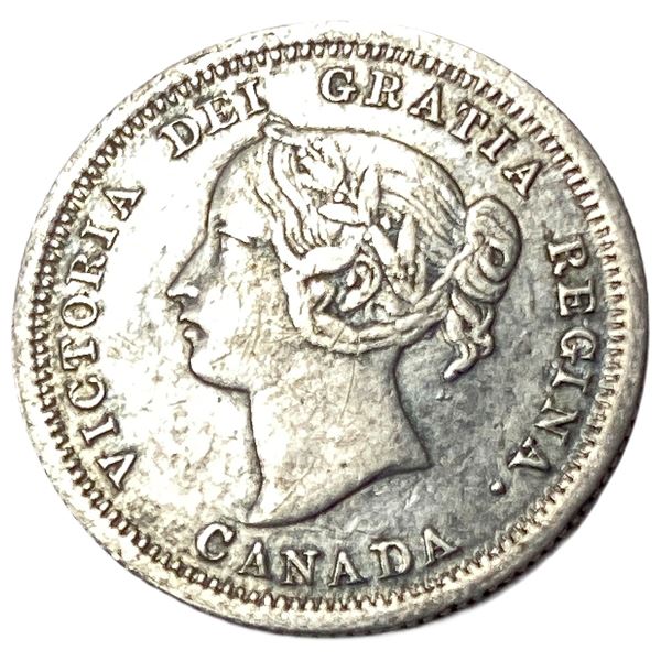 1858 Canada 5 Cent Silver XF