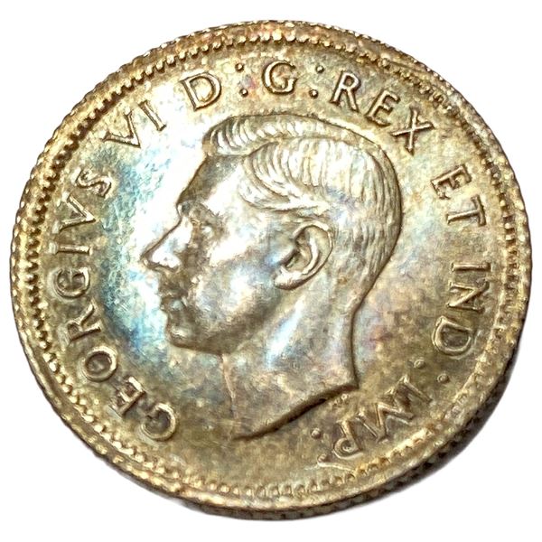 1938 Toned Canada SIlver Dime GEM BU