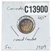 Image 1 : 1909 Canada 5 Cent Silver AU