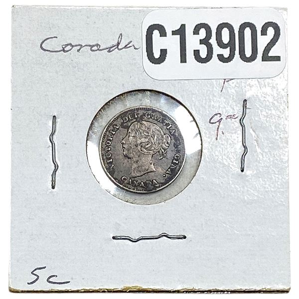 1891 Canada 5 Cent Silver VF