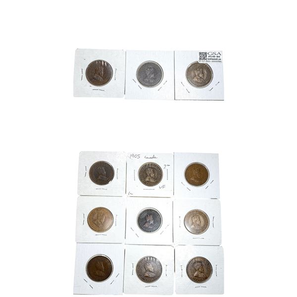 1903-1909 High Grade Canada Large Cent  [12 Coins]