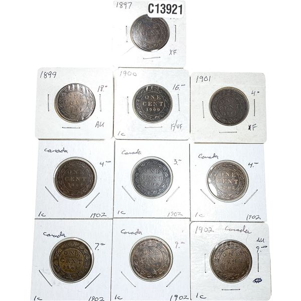 1897-1902 High Grade Canada Large Cent  [10 Coins]