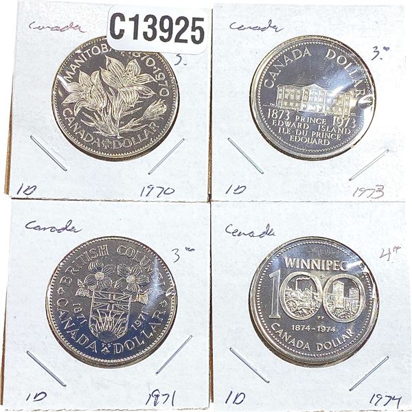 1970-1974 GEM Canada Commem Dollars  [4 Coins]