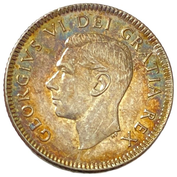 1949 COLOR Canada Silver Dime MS