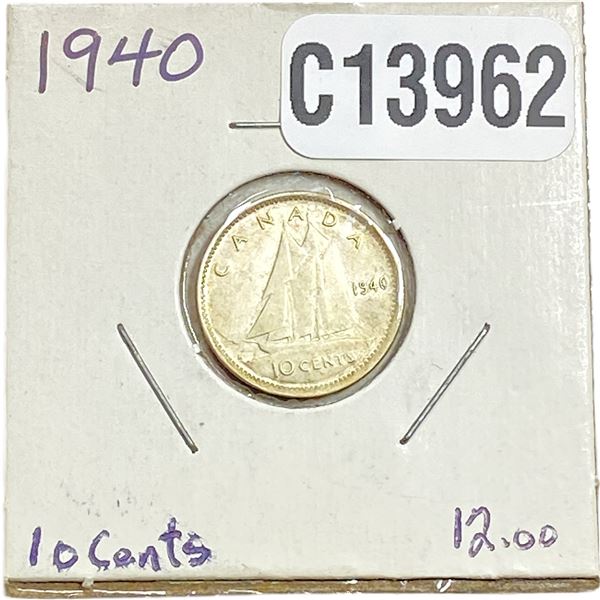 1940 Canada Silver Dime Ch BU