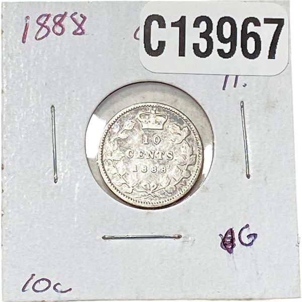 1888 KEY DATE Canada Silver Dime Avg Circ