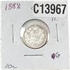 Image 1 : 1888 KEY DATE Canada Silver Dime Avg Circ