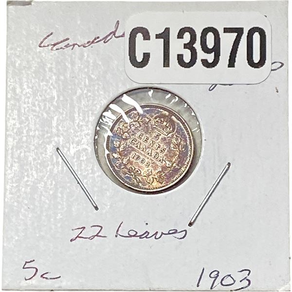 1903 Canada 5 Cent Silver XF