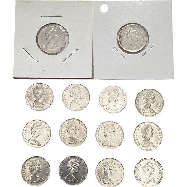 1969-1999 Canada Silver Dime Lot [14 Coins]