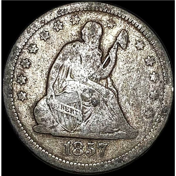 1857-O Silver Seated Liberty Quarter LIGHTLY CIRCULATED