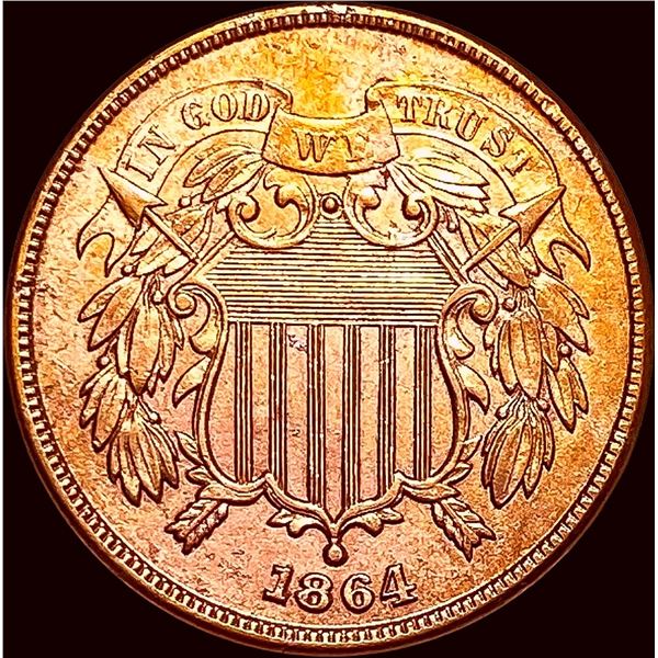 1864 Red Two-Cent Piece UNCIRCULATED