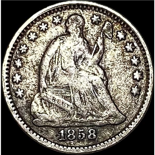 1858 Seated Liberty Half Dime NEARLY UNCIRCULATED