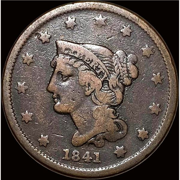 1841 Braided Hair Large Cent LIGHTLY CIRCULATED