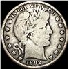 Image 1 : 1892 Silver Barber Half Dollar NICELY CIRCULATED
