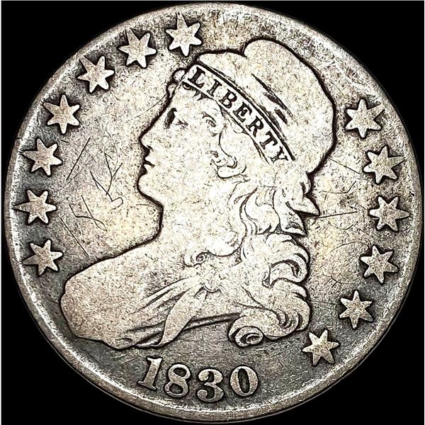 1830 Capped Bust Half Dollar LIGHTLY CIRCULATED