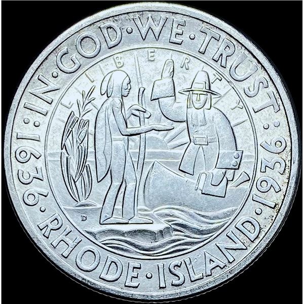 1936-D Silver Rhode Island Half Dollar GEM BU