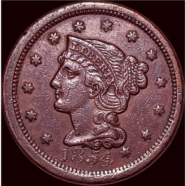 1854 Braided Hair Large Cent CLOSELY UNCIRCULATED