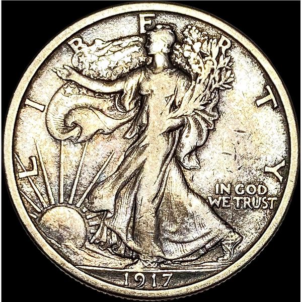 1917-D Walking Liberty Half Dollar NEARLY UNCIRCULATED