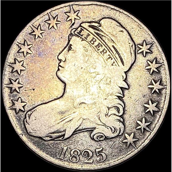 1825 Capped Bust Half Dollar LIGHTLY CIRCULATED