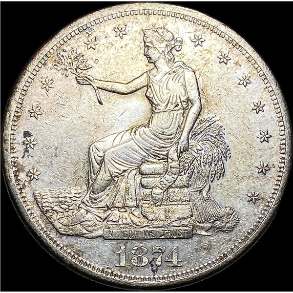 1874-S Silver Trade Dollar CLOSELY UNCIRCULATED