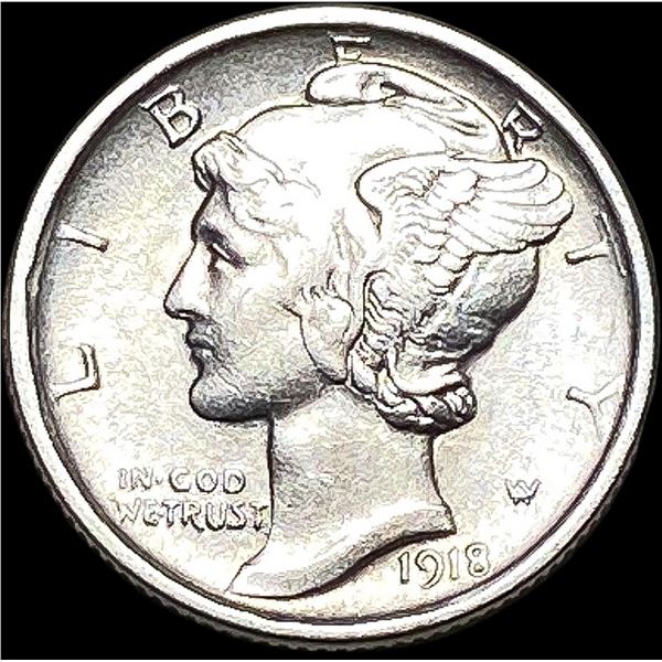 1918-D Mercury Dime CLOSELY UNCIRCULATED