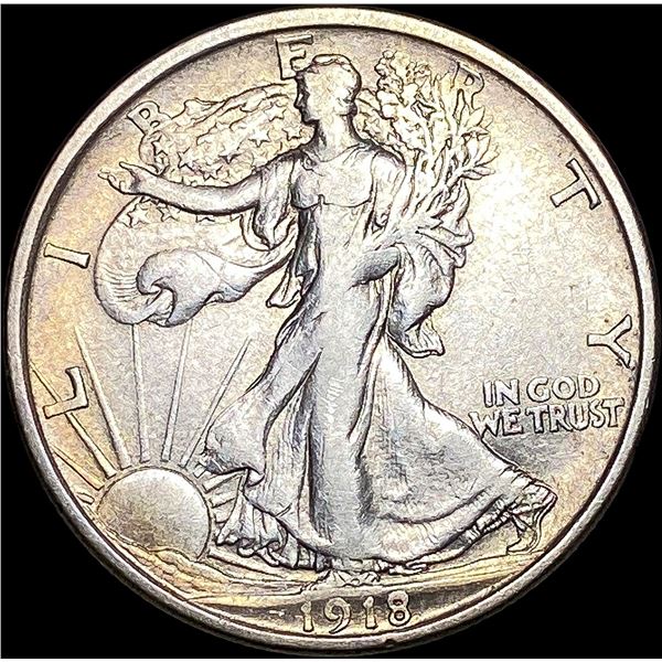 1918-D Walking Liberty Half Dollar NEARLY UNCIRCULATED
