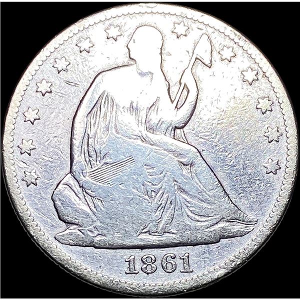 1861 Seated Liberty Half Dollar LIGHTLY CIRCULATED