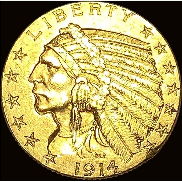 1914 Indian Head Half Eagle $5 Gold CLOSELY UNCIRCULATED