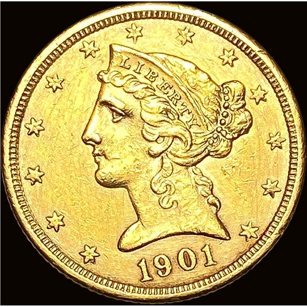 1901-S Gold $5 Half Eagle UNCIRCULATED