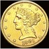 Image 1 : 1901-S Gold $5 Half Eagle UNCIRCULATED
