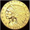 Image 1 : 1913 Indian Head Gold $2.50 Quarter Eagle CLOSELY UNCIRCULATED