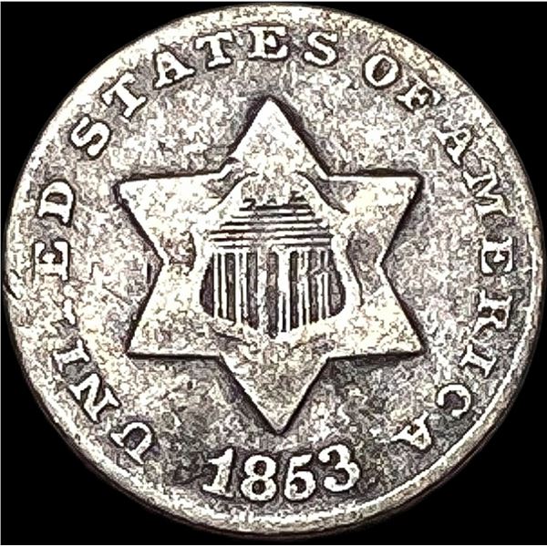 1853 Silver Three-Cent Piece NICELY CIRCULATED