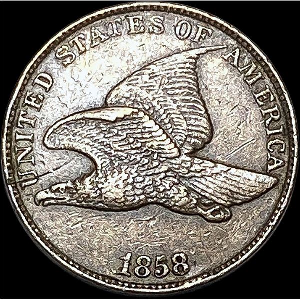 1858 Copper-Nickel Flying Eagle Cent NEARLY UNCIRCULATED