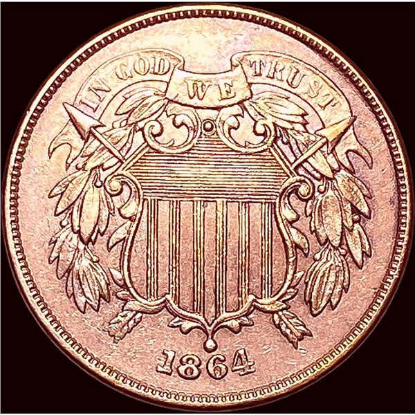 1864 Copper Two-Cent Piece CLOSELY UNCIRCULATED