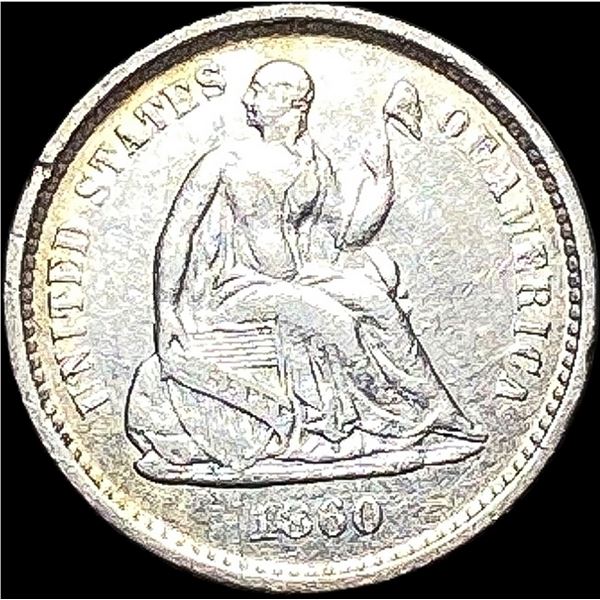 1860-O Seated Liberty Half Dime CLOSELY UNCIRCULATED