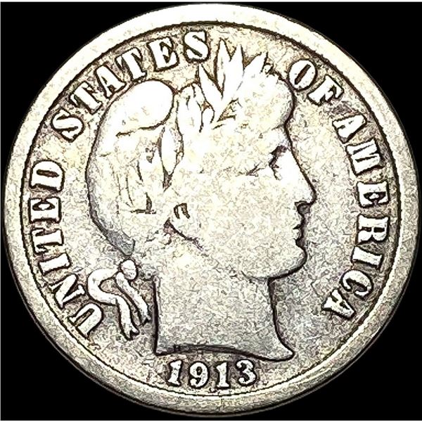 1913-S Silver Barber Dime NICELY CIRCULATED
