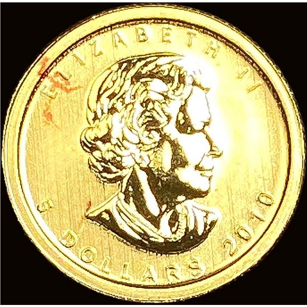 2010 1/10 oz Gold Canadian Maple Leaf $5 SUPERB GEM BU